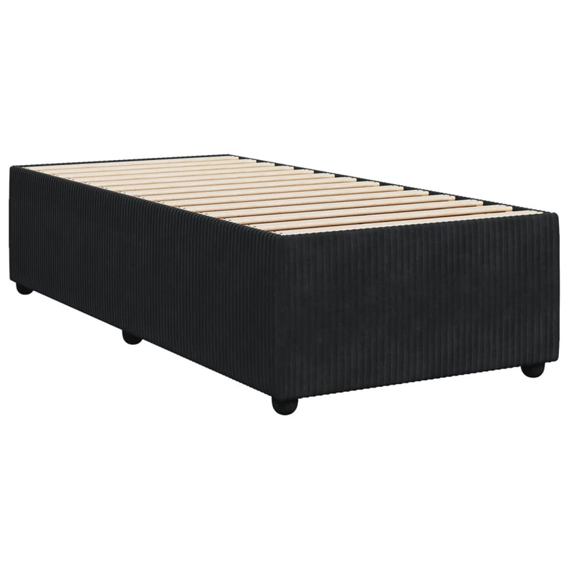 Boxspringbett mit Matratze Schwarz 90x190 cm Samt