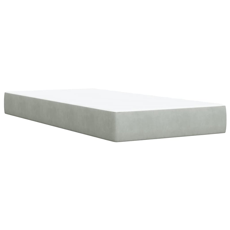 Boxspringbett mit Matratze Hellgrau 90x200 cm Samt