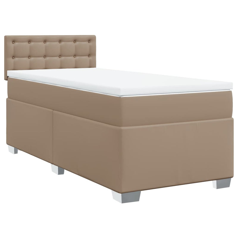 Boxspringbett mit Matratze Cappuccino-Braun 80x200cm Kunstleder