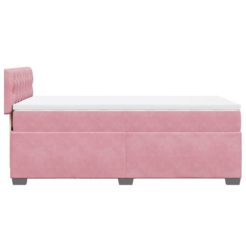 Boxspringbett mit Matratze Rosa 80x200 cm Samt