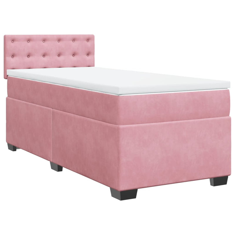 Boxspringbett mit Matratze Rosa 80x200 cm Samt