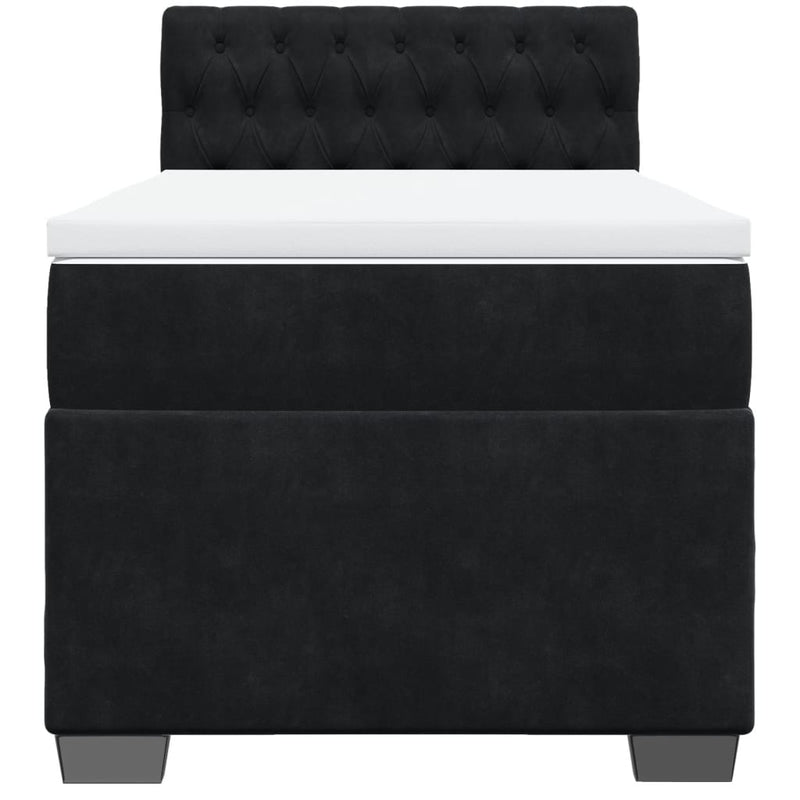 Boxspringbett mit Matratze Schwarz Samt