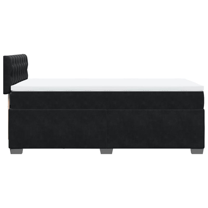 Boxspringbett mit Matratze Schwarz Samt