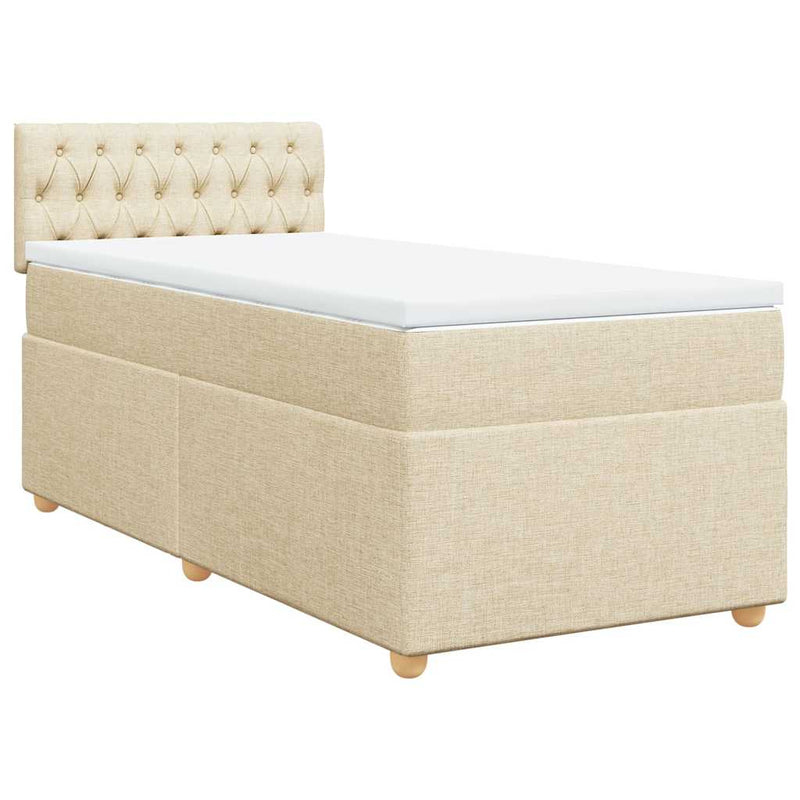 Boxspringbett mit Matratze Creme 80x200 cm Stoff