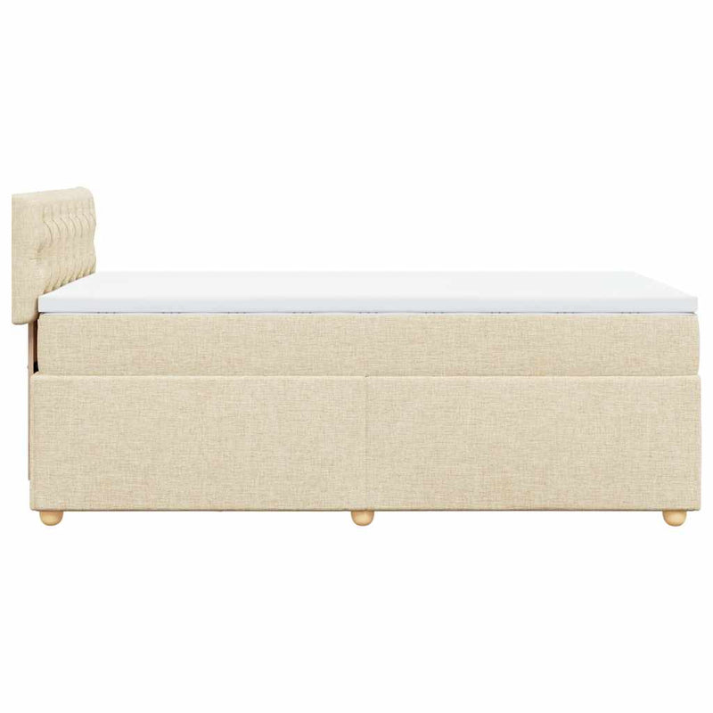 Boxspringbett mit Matratze Creme 80x200 cm Stoff