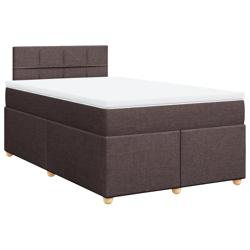 Boxspringbett mit Matratze Dunkelbraun 120x190 cm Stoff