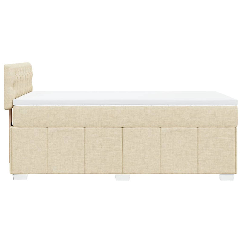 Boxspringbett mit Matratze Creme 80x200 cm Stoff