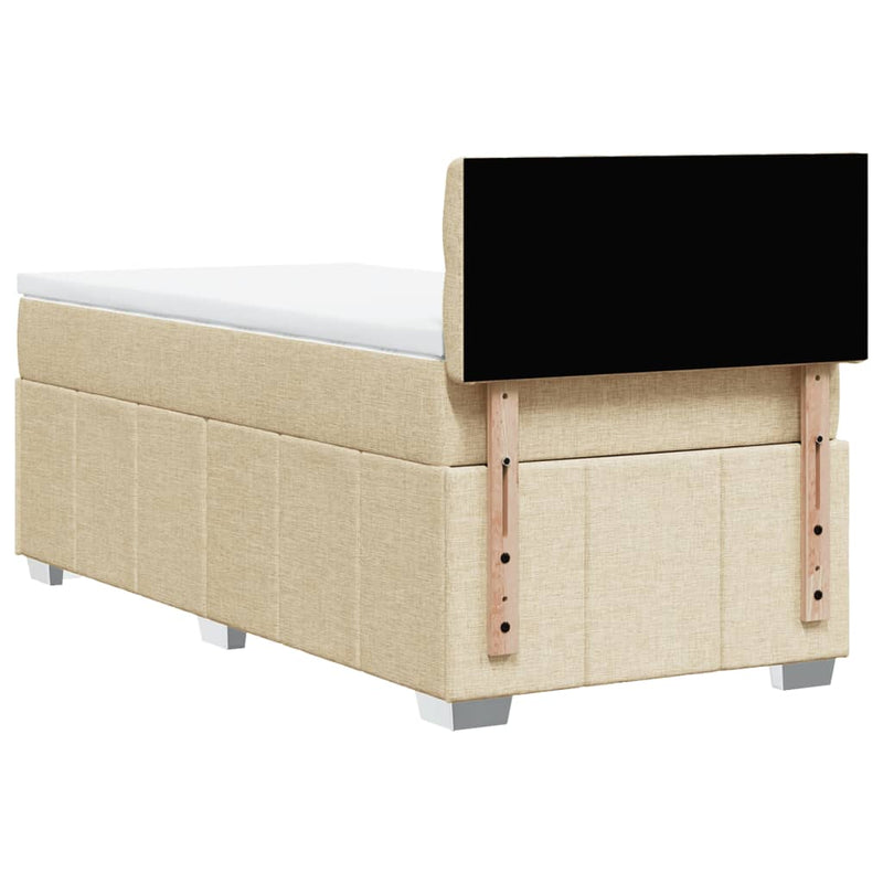 Boxspringbett mit Matratze Creme 80x200 cm Stoff