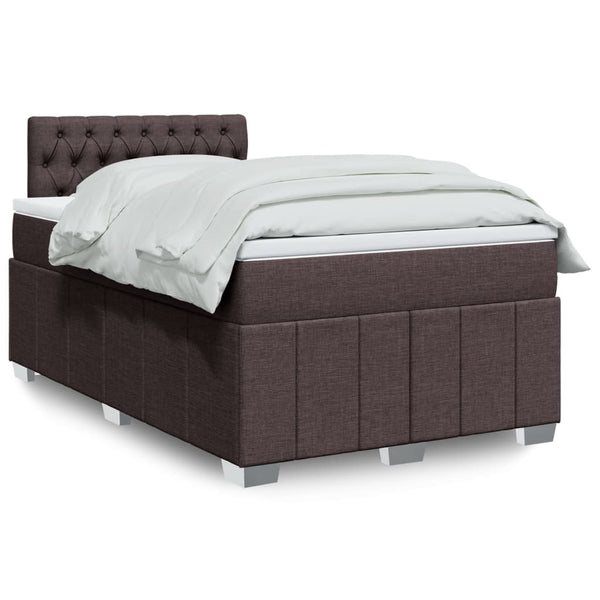 Boxspringbett mit Matratze Dunkelbraun 120x190 cm Stoff