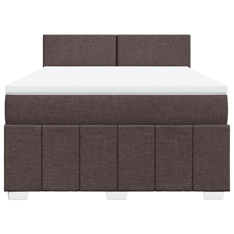 Boxspringbett mit Matratze Dunkelbraun 160x200 cm Stoff