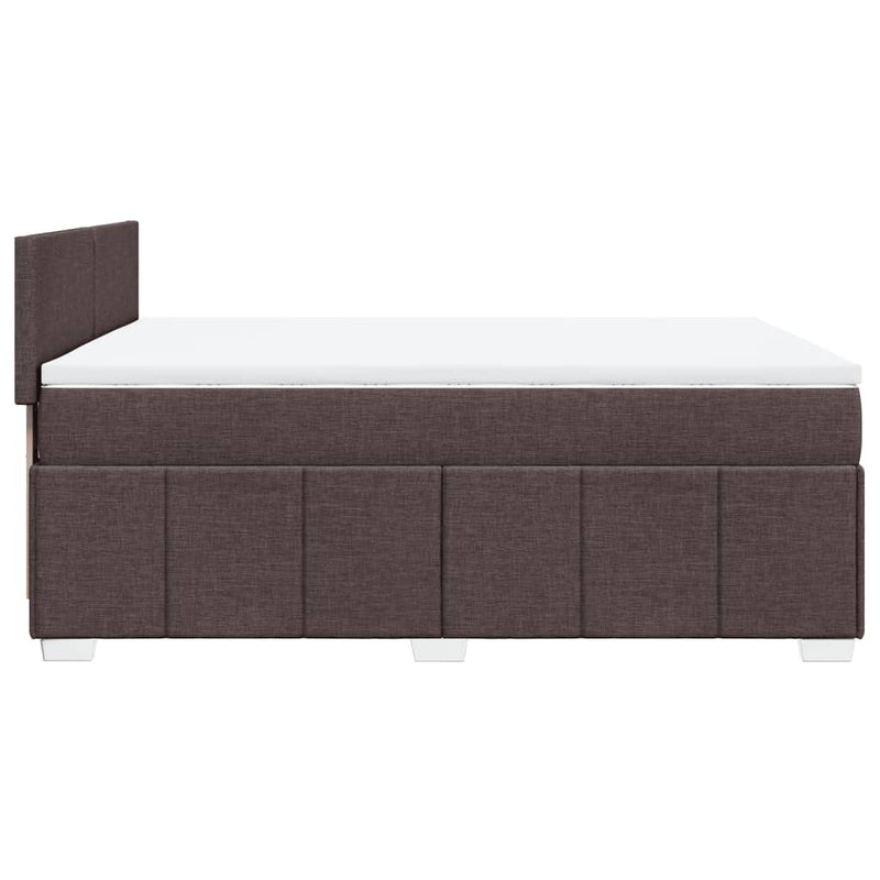 Boxspringbett mit Matratze Dunkelbraun 160x200 cm Stoff