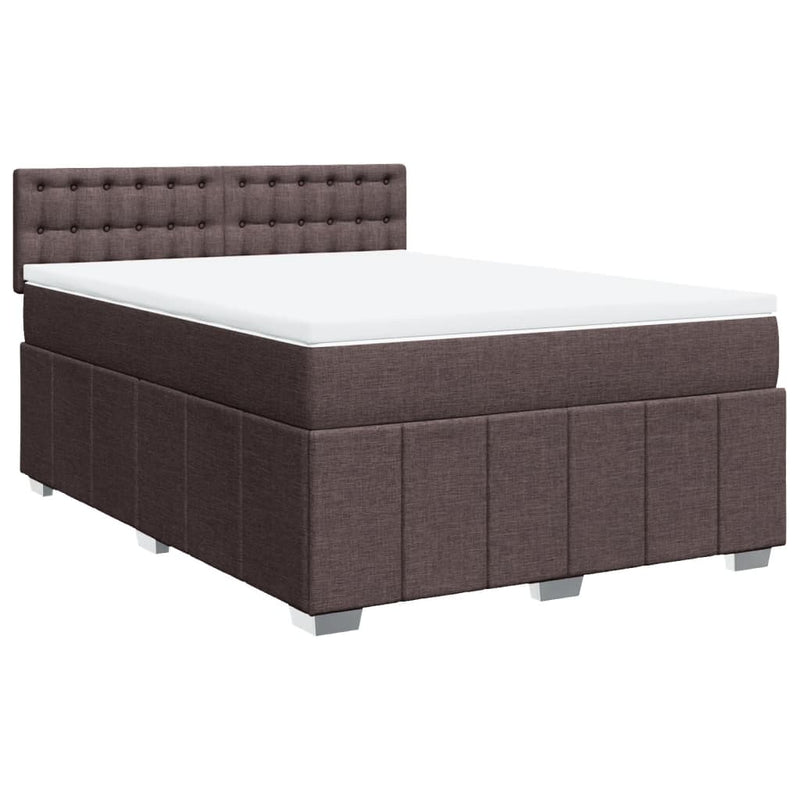 Boxspringbett mit Matratze Dunkelbraun 160x200 cm Stoff