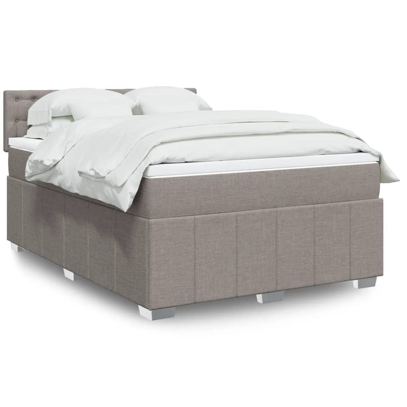 Boxspringbett mit Matratze Taupe 160x200 cm Stoff