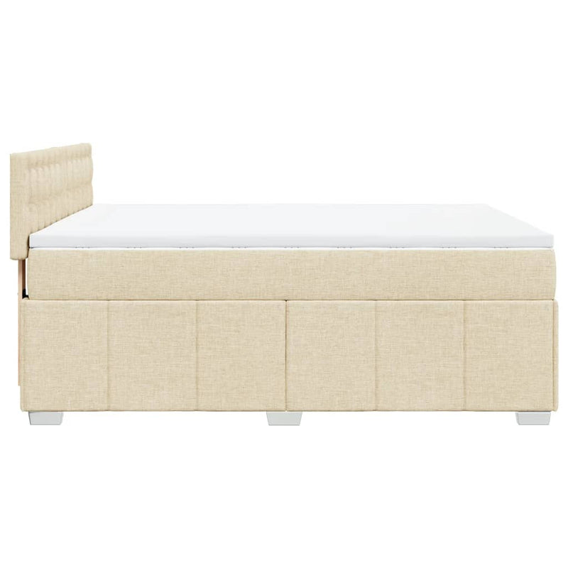 Boxspringbett mit Matratze Creme 160x200 cm Stoff