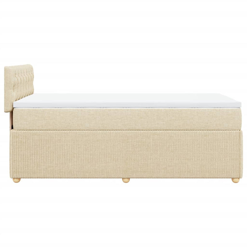 Boxspringbett mit Matratze Creme 80x200 cm Stoff