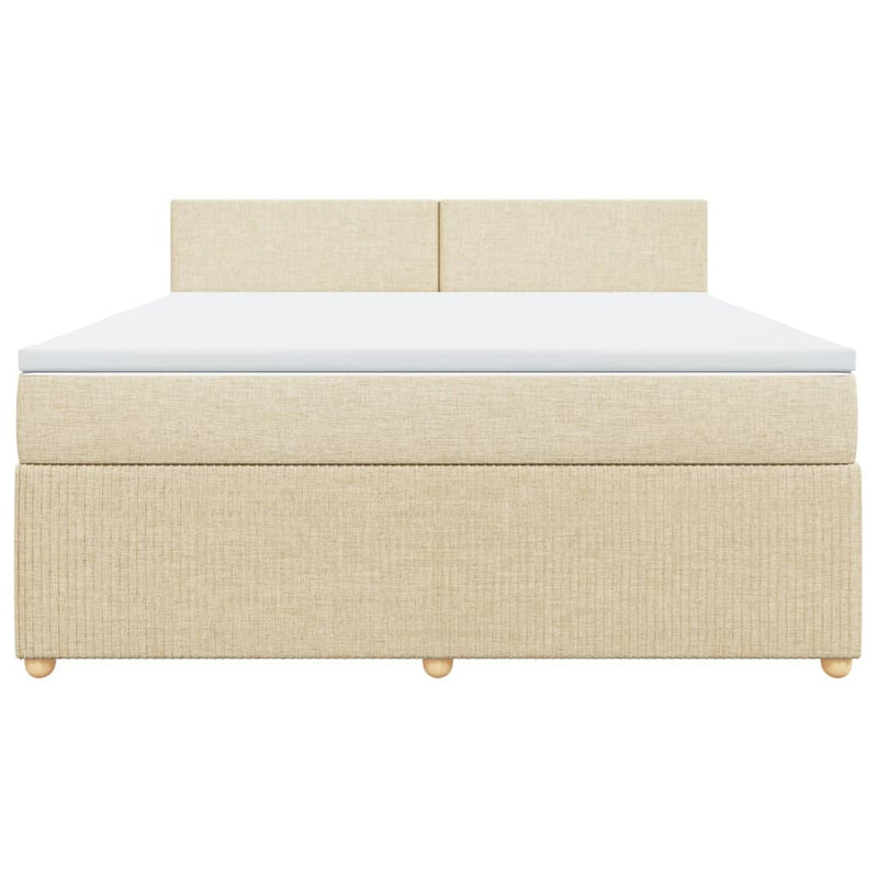 Boxspringbett mit Matratze Creme 180x200 cm Stoff