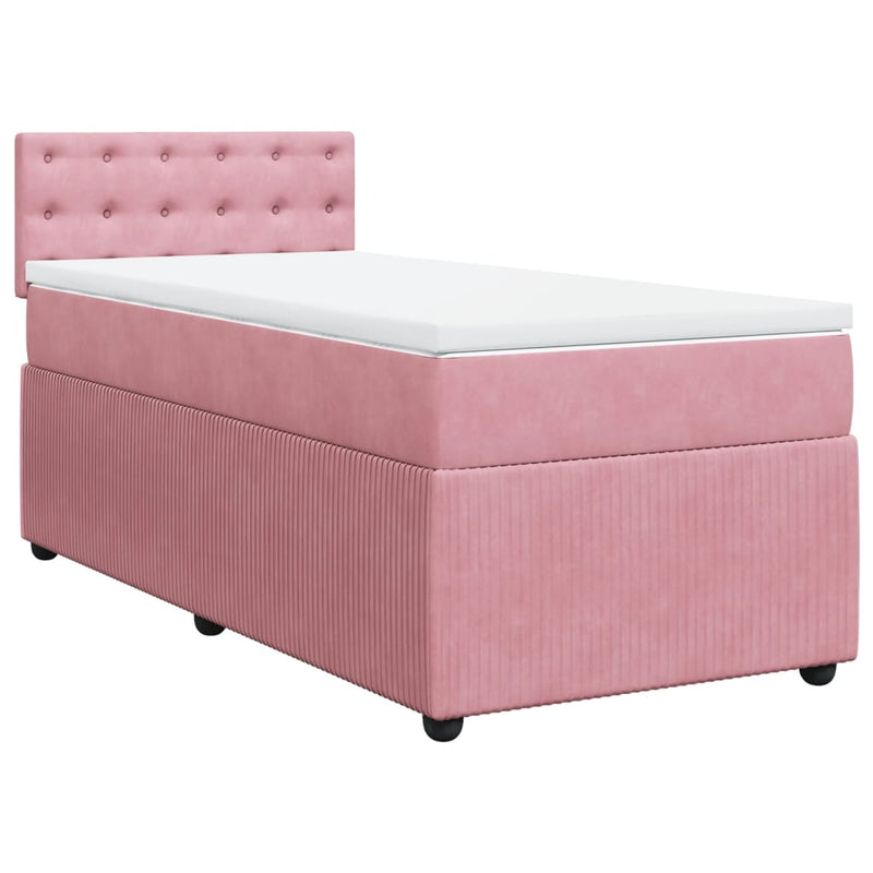 Boxspringbett mit Matratze Rosa 80x200 cm Samt