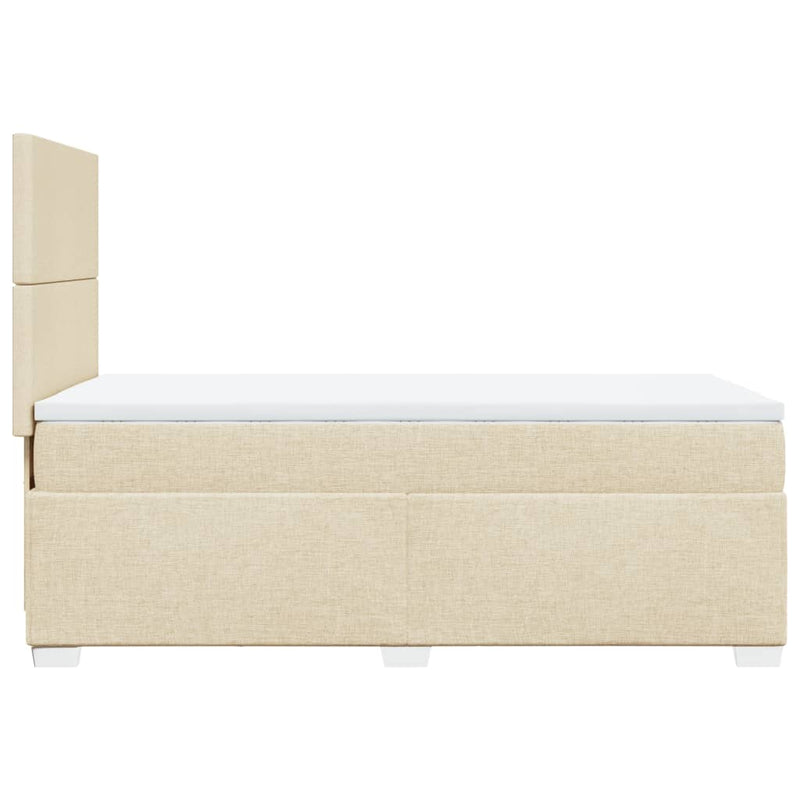 Boxspringbett mit Matratze Creme 90x190 cm Stoff