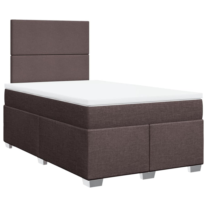 Boxspringbett mit Matratze Dunkelbraun 120x190 cm Stoff