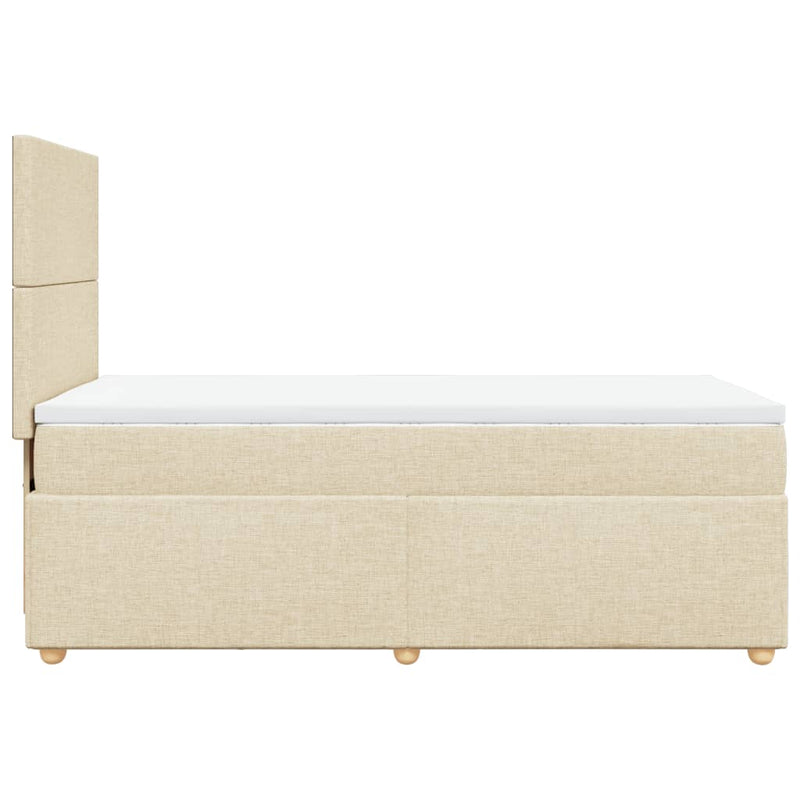 Boxspringbett mit Matratze Creme 90x190 cm Stoff