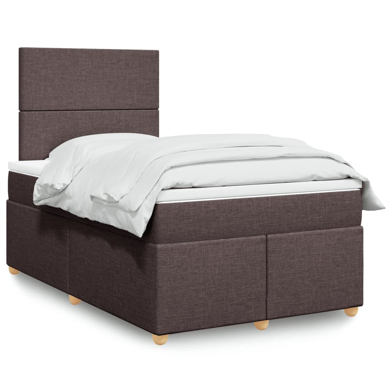 Boxspringbett mit Matratze Dunkelbraun 120x190 cm Stoff