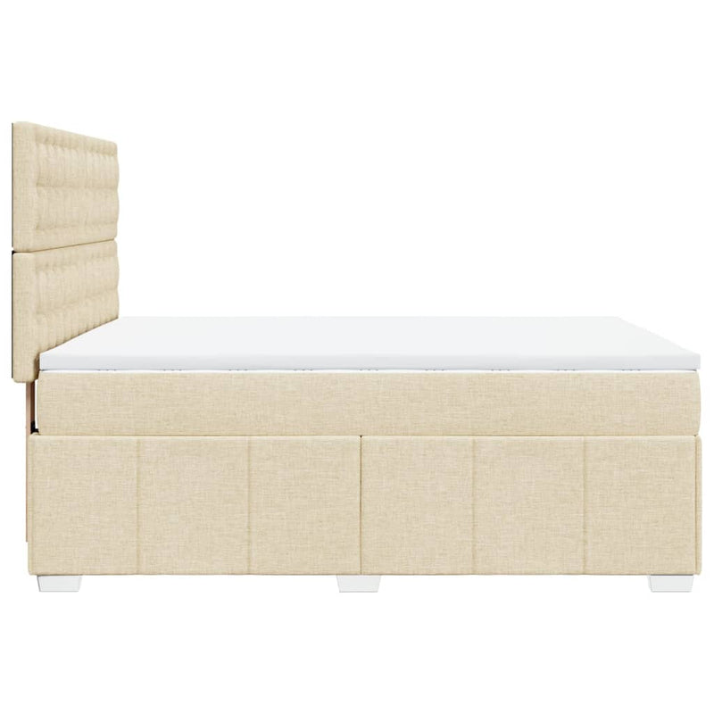 Boxspringbett mit Matratze Creme 160x200 cm Stoff