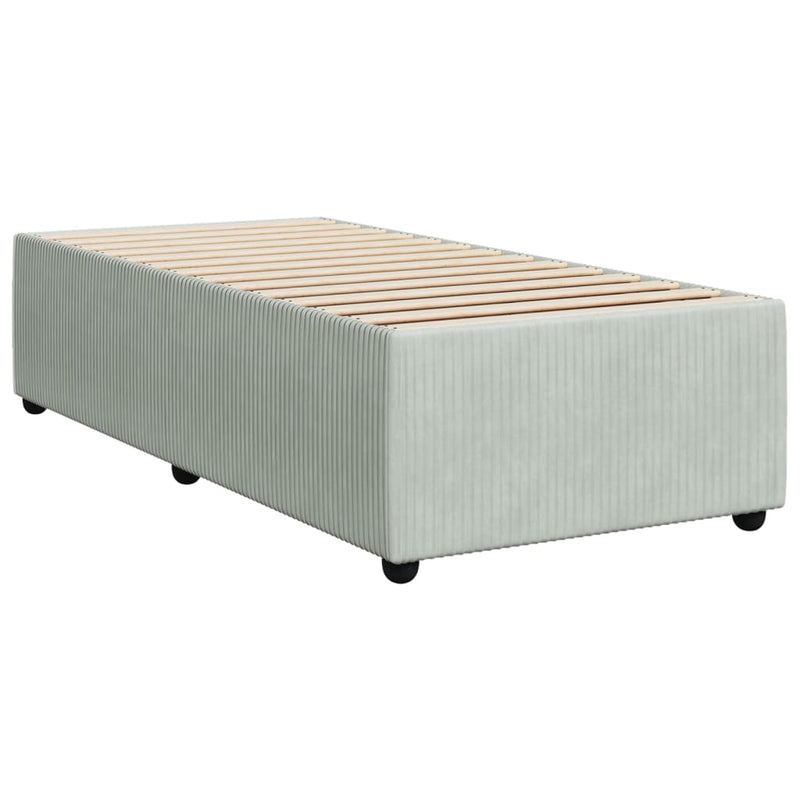 Boxspringbett mit Matratze Hellgrau 90x200 cm Samt