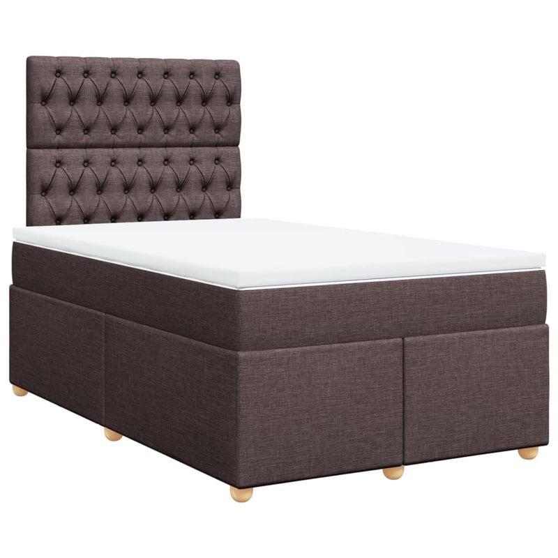 Boxspringbett mit Matratze Dunkelbraun 120x190 cm Stoff