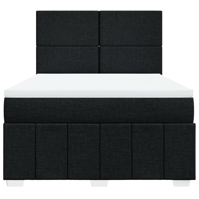 Boxspringbett mit Matratze Schwarz 160x200 cm Stoff