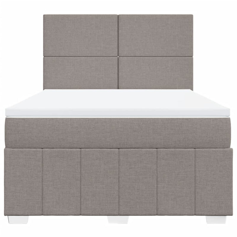 Boxspringbett mit Matratze Taupe 160x200 cm Stoff