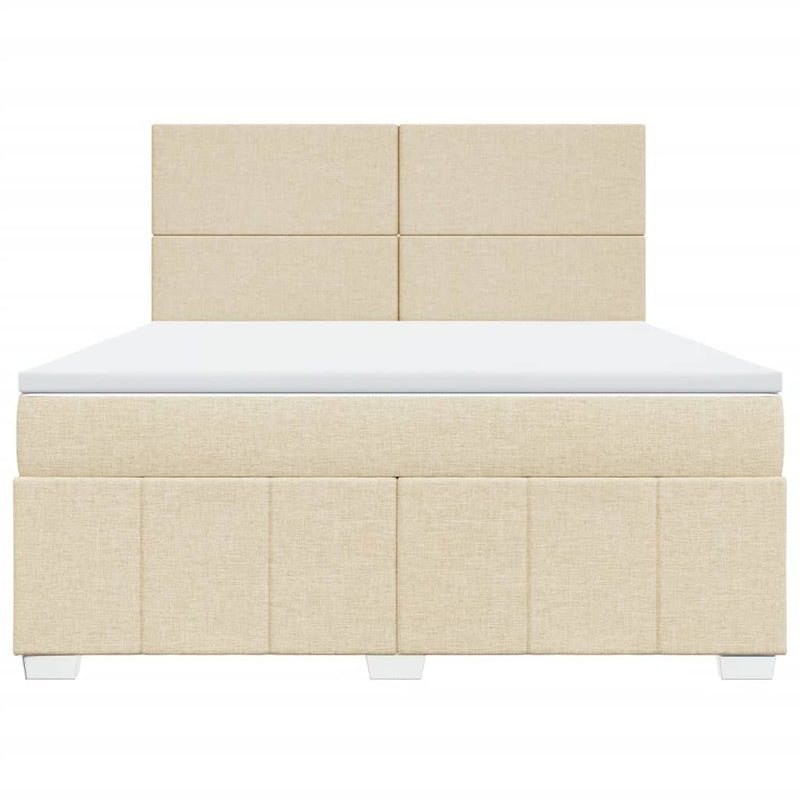 Boxspringbett mit Matratze Creme 180x200 cm Stoff