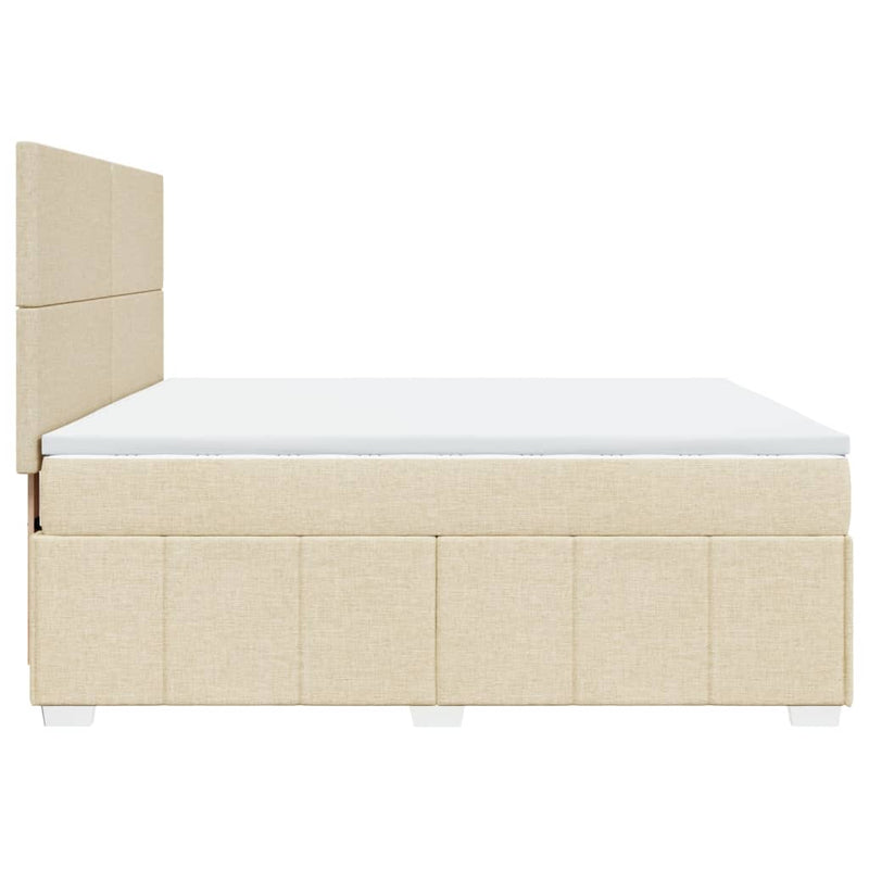 Boxspringbett mit Matratze Creme 180x200 cm Stoff