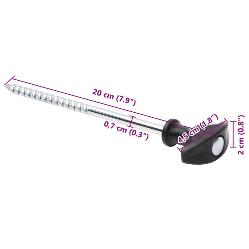 Zeltheringe 12 Stk. 20 cm Ø7 mm Verzinkter Stahl