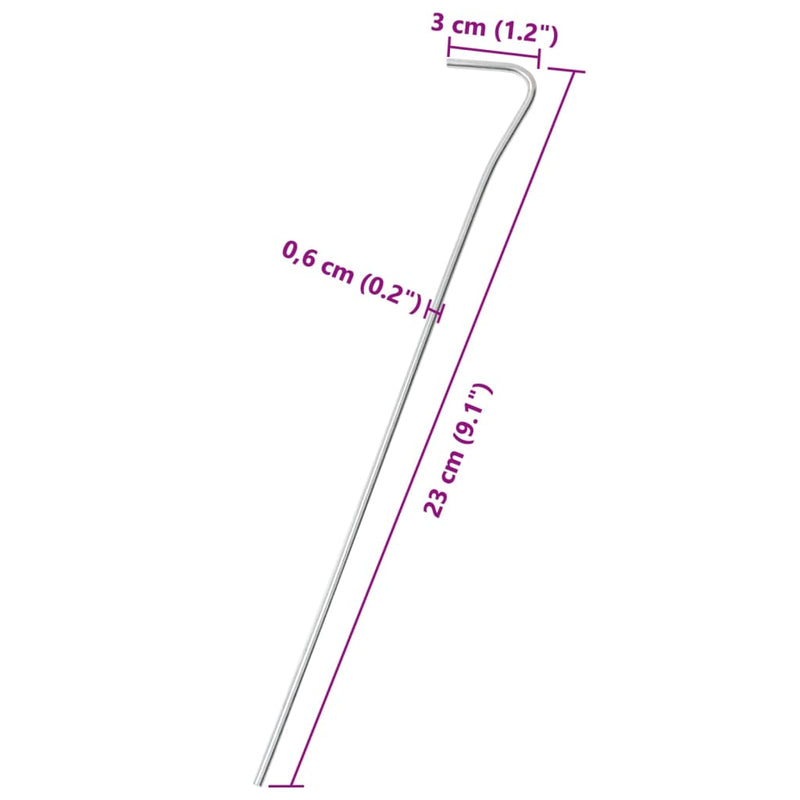 Zeltheringe 50 Stk. 23 cm Ø6 mm Verzinkter Stahl