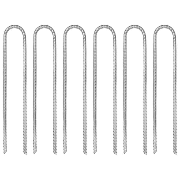 Zeltheringe 6 Stk. U-Form 30 cm Ø7 mm Verzinkter Stahl