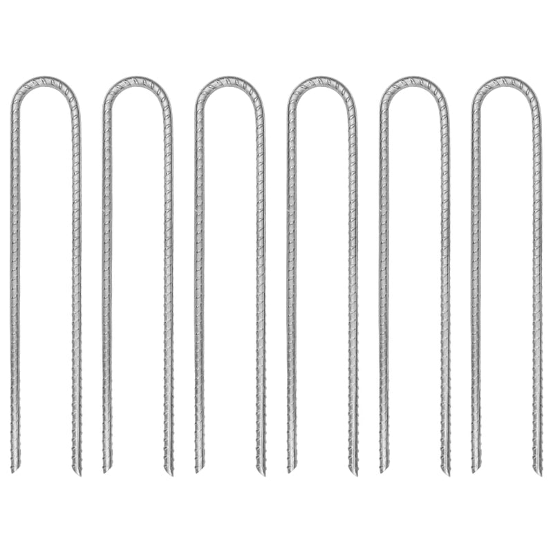 Zeltheringe 6 Stk. U-Form 30 cm Ø7 mm Verzinkter Stahl