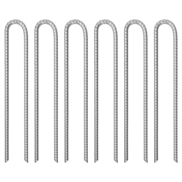 Zeltheringe 6 Stk. U-Form 41,5 cm Ø12 mm Verzinkter Stahl