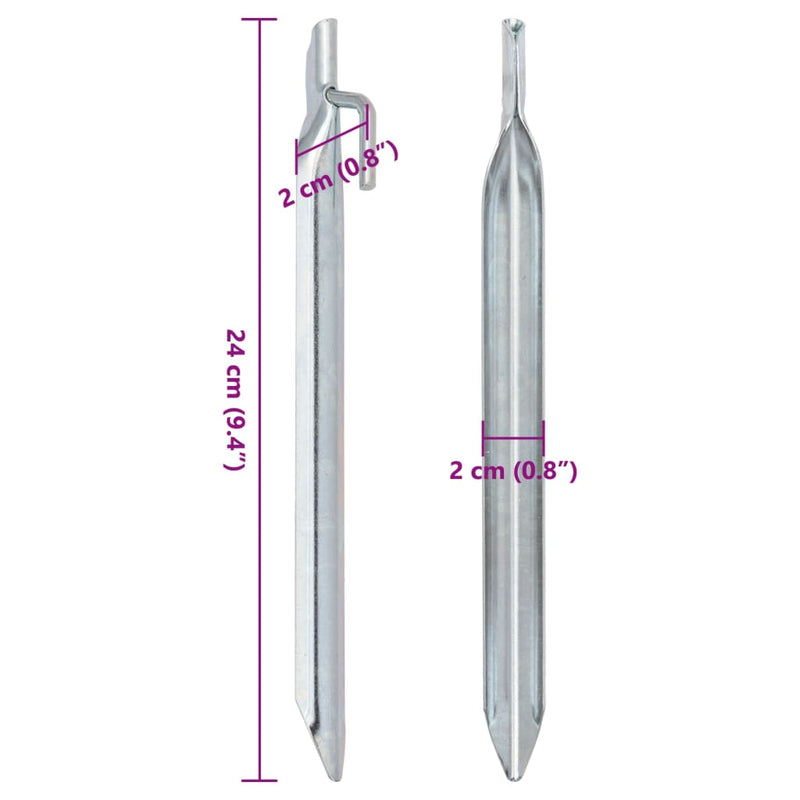 Zeltheringe 24 Stk. V-Form 24 cm Ø20 mm Verzinkter Stahl