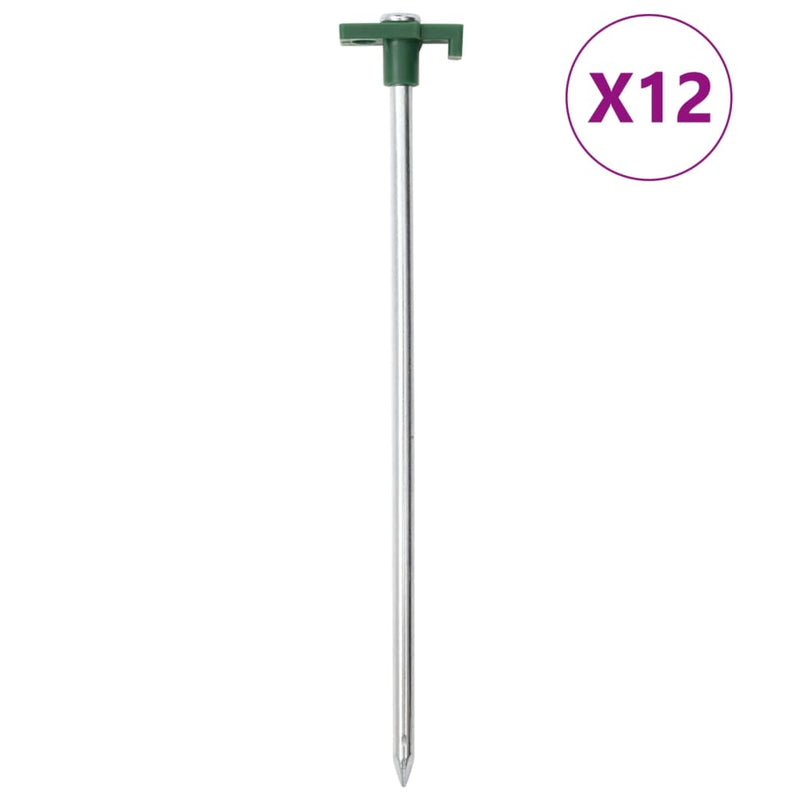 Zeltheringe 12 Stk. 25 cm 7 mm Verzinkter Stahl und PP