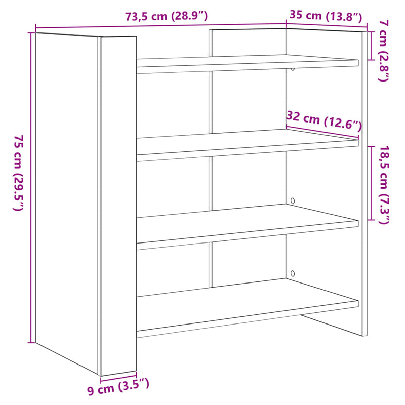 Sideboard Sonoma-Eiche 73,5x35x75 cm Holzwerkstoff