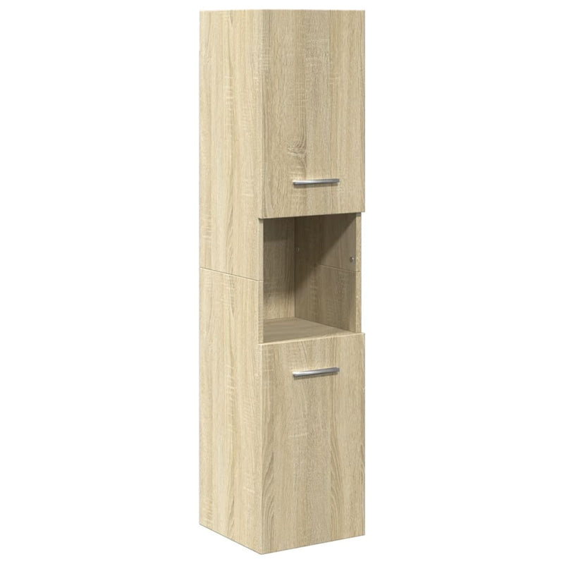 Badezimmerschrank Sonoma-Eiche 30x30x130 cm Holzwerkstoff