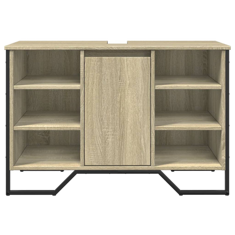 Waschbeckenunterschrank Sonoma-Eiche 91x35x60 cm Holzwerkstoff