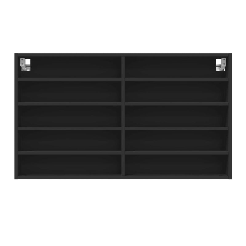 Vitrinenschrank Schwarz 100x15x58 cm Holzwerkstoff