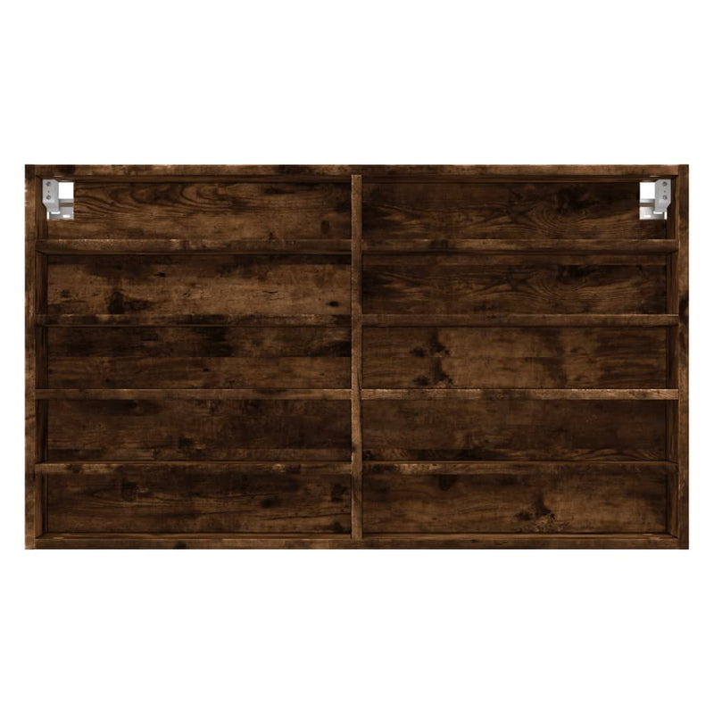 Vitrinenschrank Räuchereiche 100x15x58 cm Holzwerkstoff