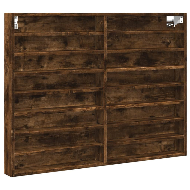 Vitrinenschrank Räuchereiche 100x8,5x75 cm Holzwerkstoff