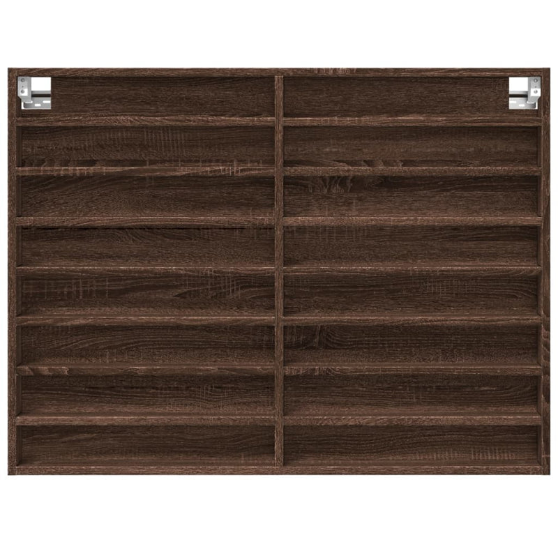 Vitrinenschrank Braun Eichen-Optik 100x8,5x75 cm Holzwerkstoff