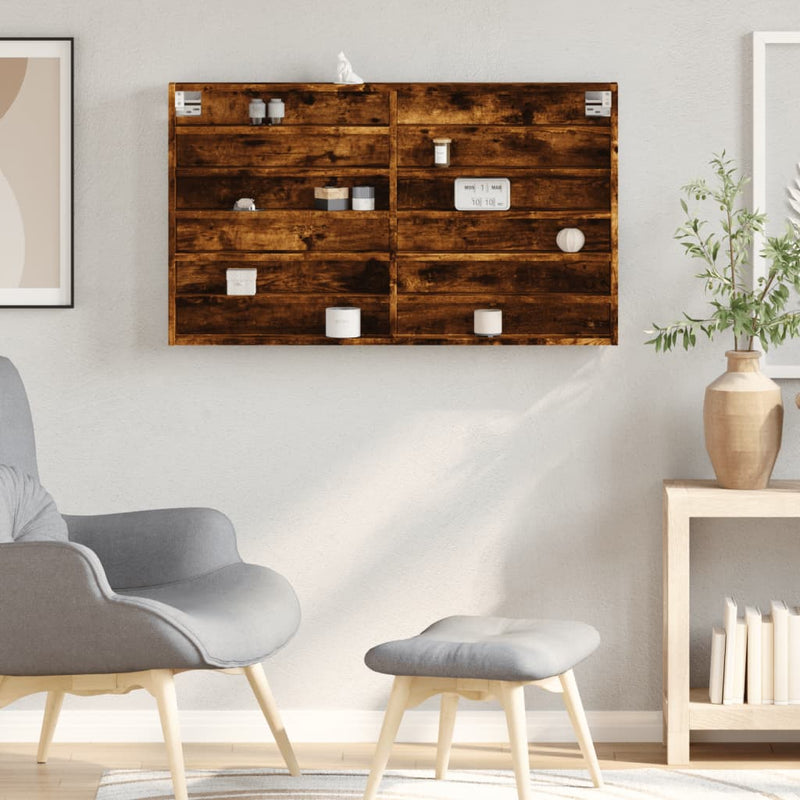 Vitrinenschrank Räuchereiche 100x8,5x58 cm Holzwerkstoff