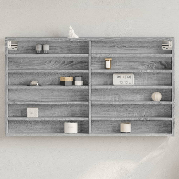 Vitrinenschrank Grau Sonoma 100x8,5x58 cm Holzwerkstoff