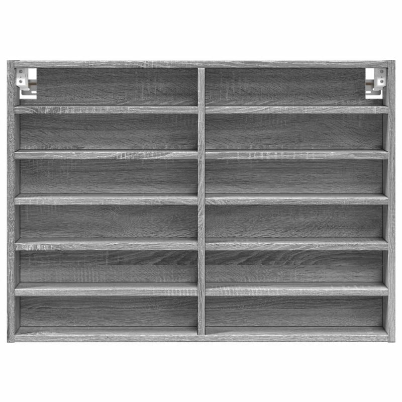 Vitrinenschrank Grau Sonoma 80x8,5x58 cm Holzwerkstoff