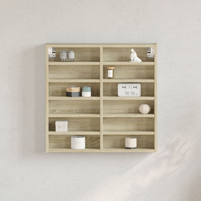 Vitrinenschrank Sonoma-Eiche 60x8,5x58 cm Holzwerkstoff